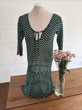 SP Simons Chevron Swim Coverup - navy, yellow, green, white